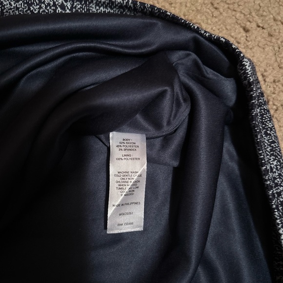 New Pencil Skirt pull on gray Houndstooth Plaid Stretch Size XL Jersey 41Hawthor - Picture 8 of 12